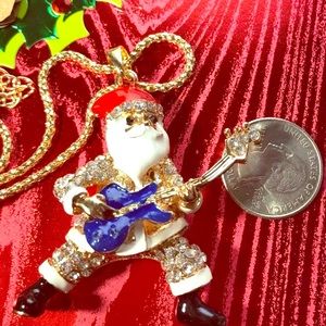Betsey Johnson Santa Guitar Christmas Necklace 28